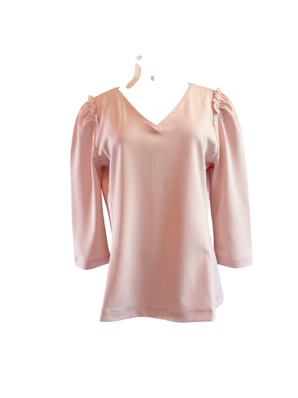 Ann Taylor‎ Light Pink V-Neck Puff Sleeve Top